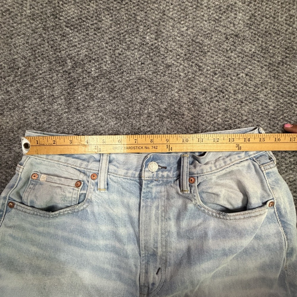 American Eagle Super High Stovepipe Wide Leg Jeans Women 12 Blue Denim Stretch - Picture 5 of 9